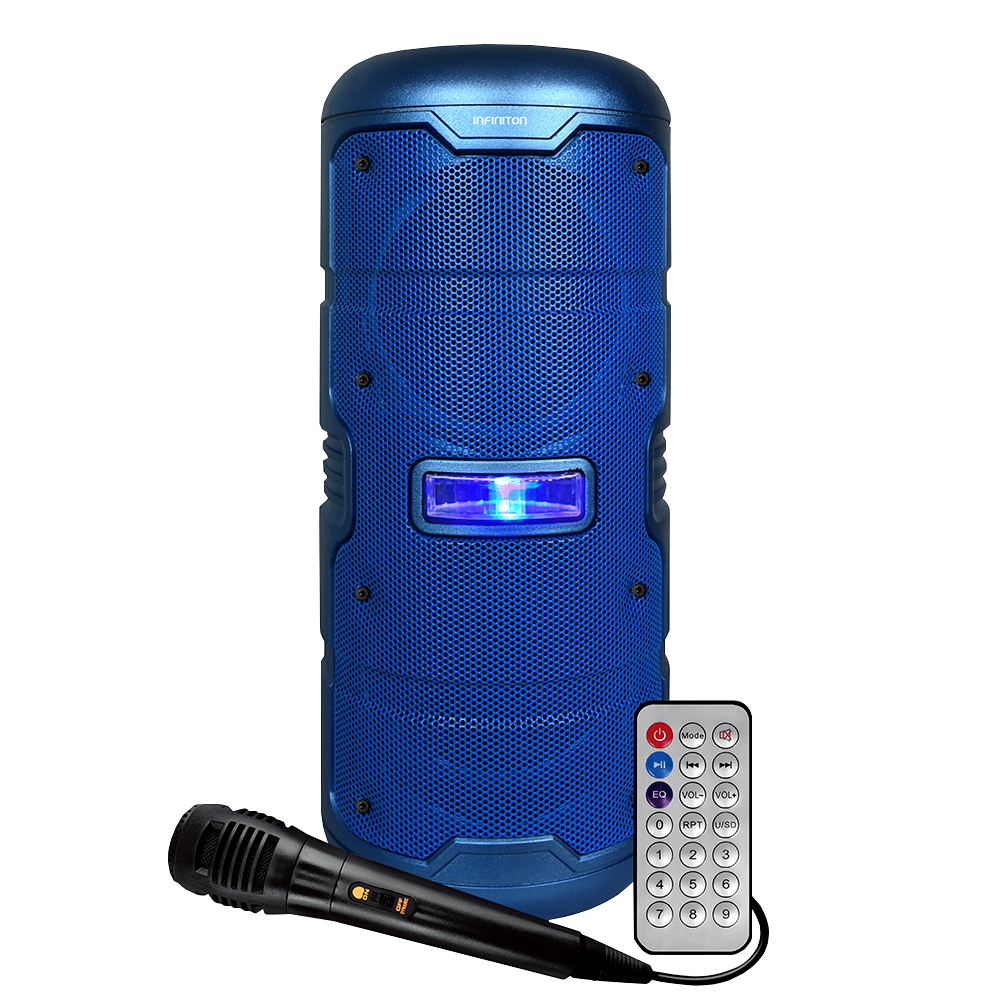Altavoz Portatil - Infiniton K50 - Azul, 50 W, Bluetooth, USB, Karaoke