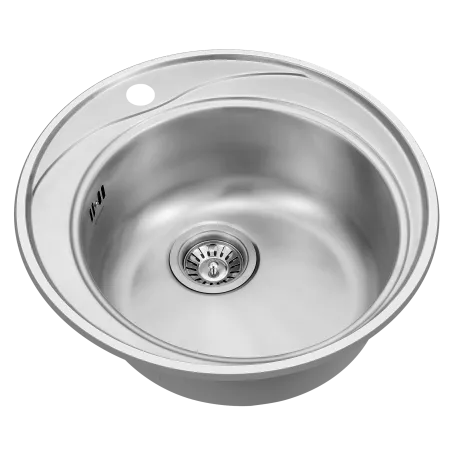 FREGADERO CIRCULAR SOBRE ENCIMERA CON UNA CUBETA