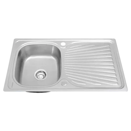 FREGADERO RECTANGULAR REVERSIBLE SOBRE ENCIMERA CON UNA CUBETA Y ESCURRIDOR REVERSIBLE