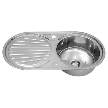 FREGADERO CIRCULAR SOBRE ENCIMERA CON UNA CUBETA Y ESCURRIDOR REVERSIBLE