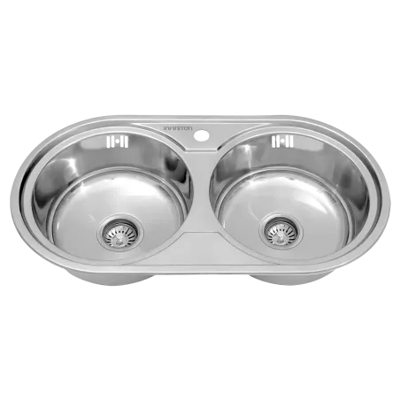 FREGADERO CIRCULAR SOBRE ENCIMERA CON DOS CUBETAS