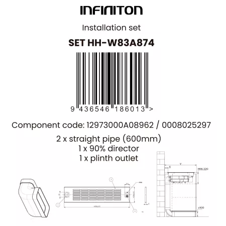 Kit de instalación para campana HH-W83A874 Infiniton - 3