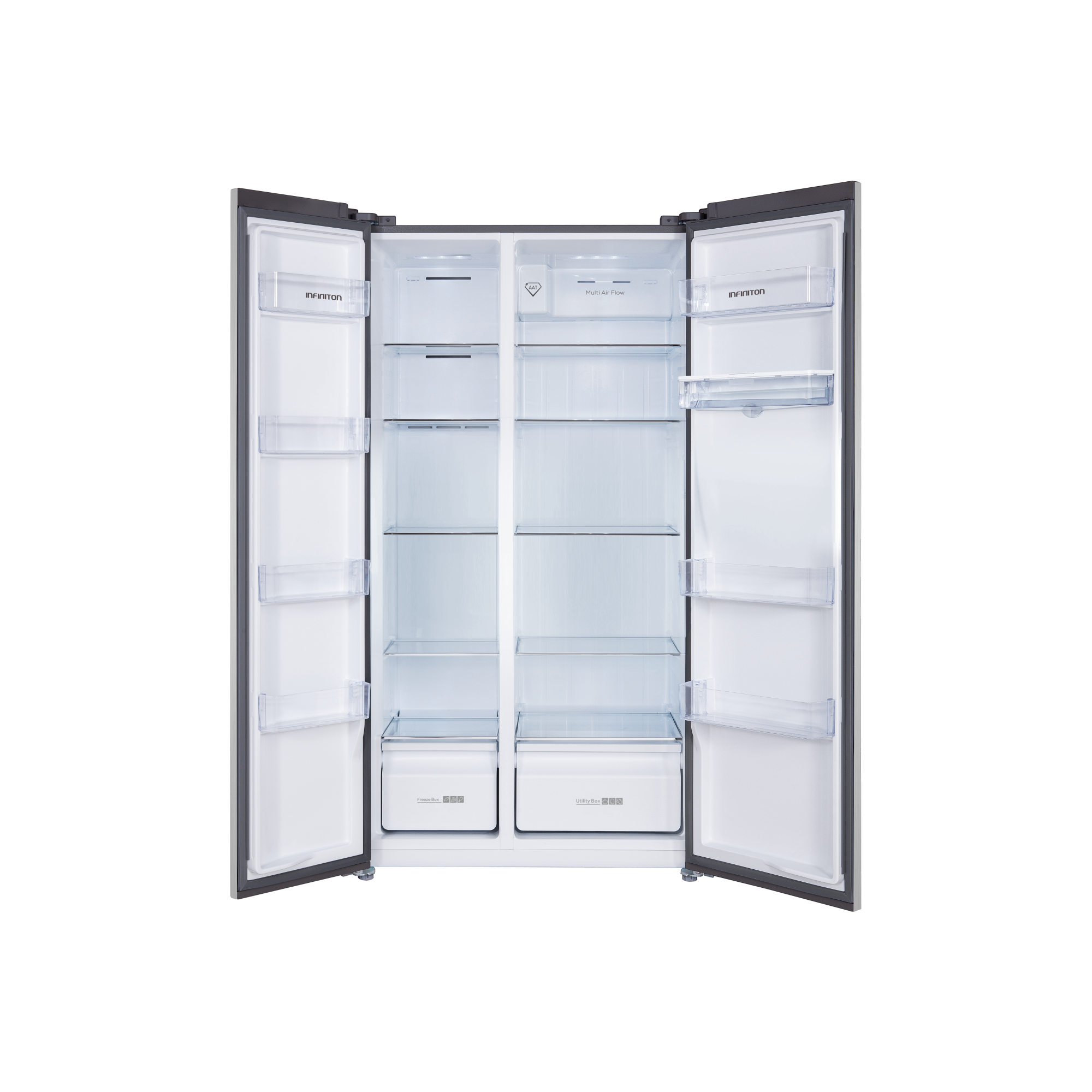 Réfrigérateur américain Infiniton side by side inox A ++ 177 hauteur x 70  largeur x 91,2 cm SBS-571IXA — Zurione