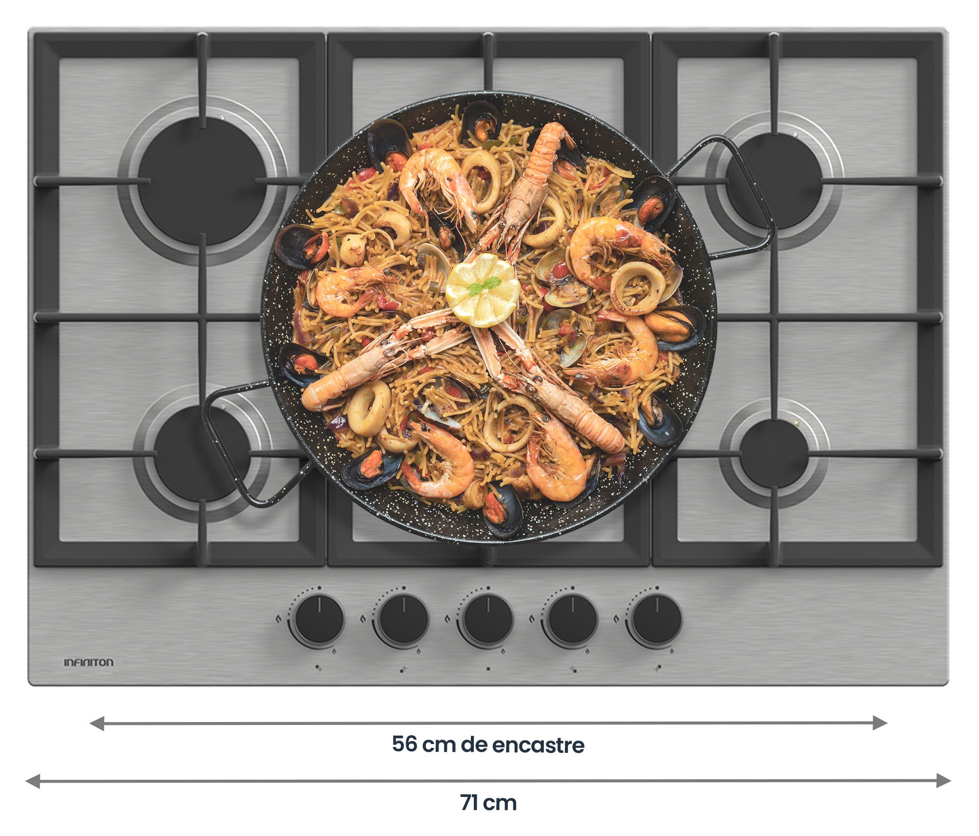 Comida cocinandose en la placa de gas 76AGX51