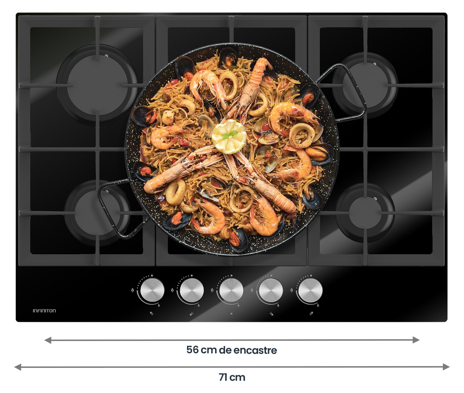 Comida cocinandose en la placa de gas 78GLN52