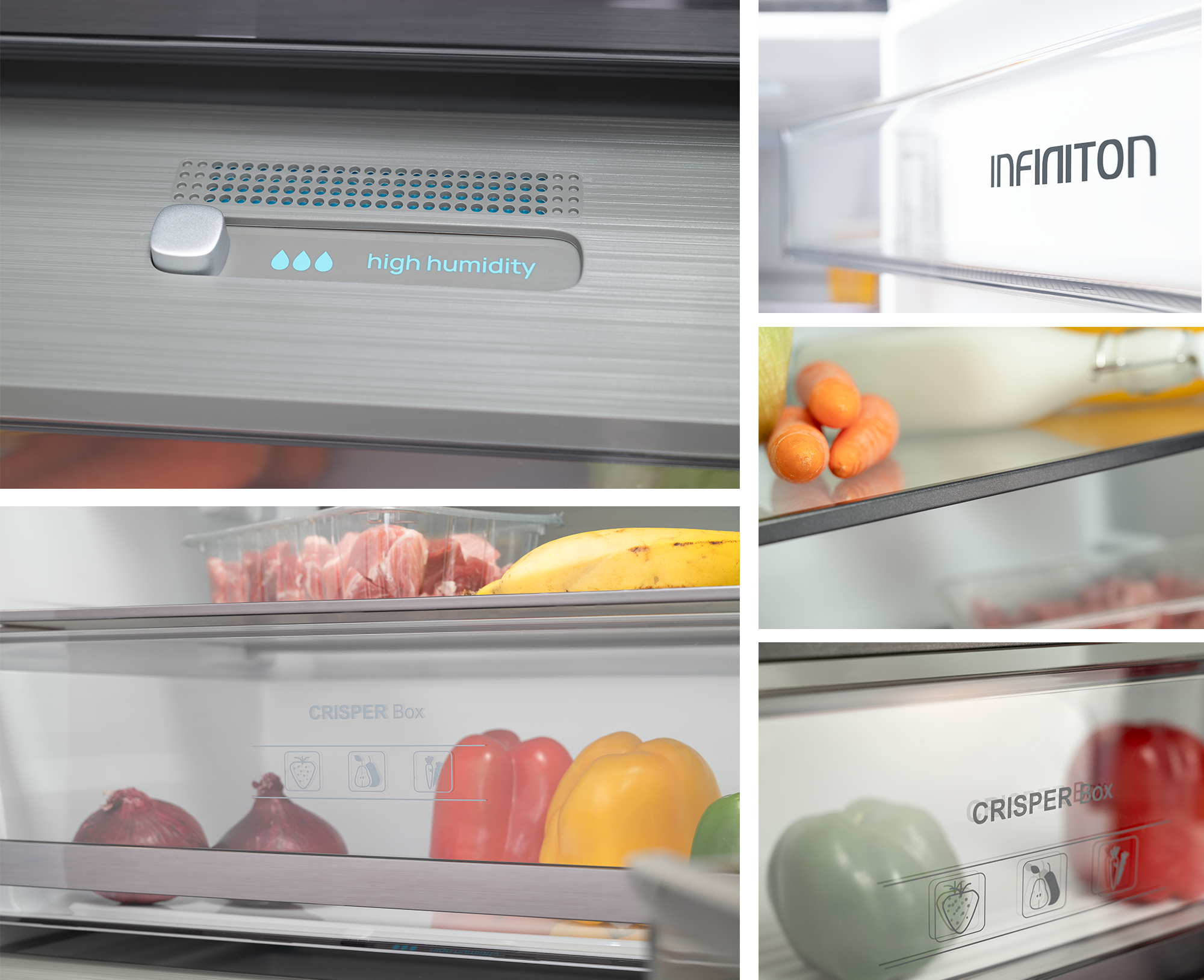 Collage del interior de un frigorífico Infiniton
