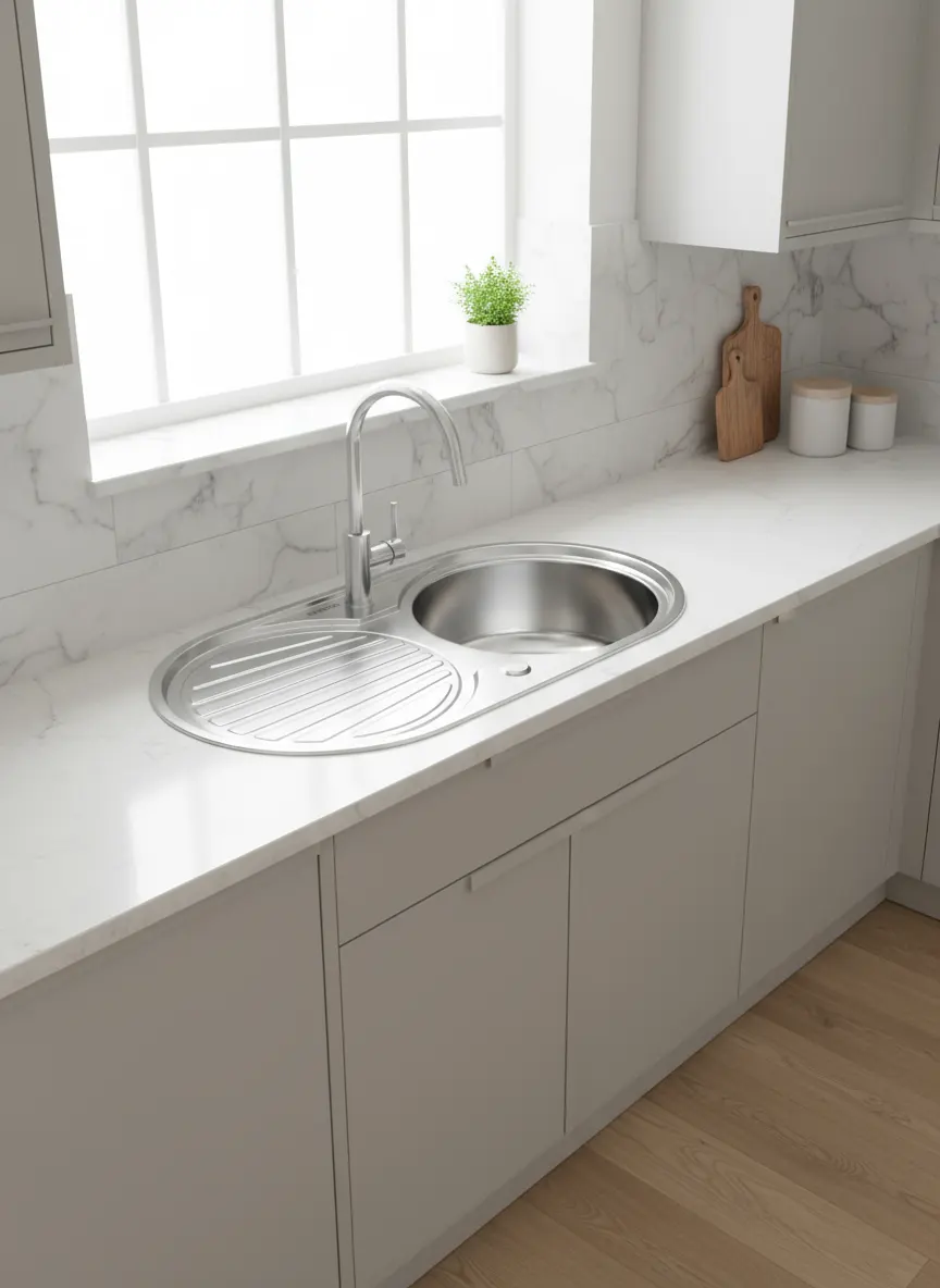 Fregadero modelo Reale85RC1 en una cocina 1