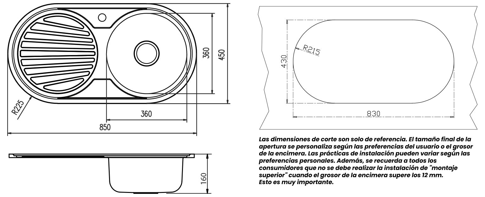 Esquema de encastre del modelo Reale85RC1