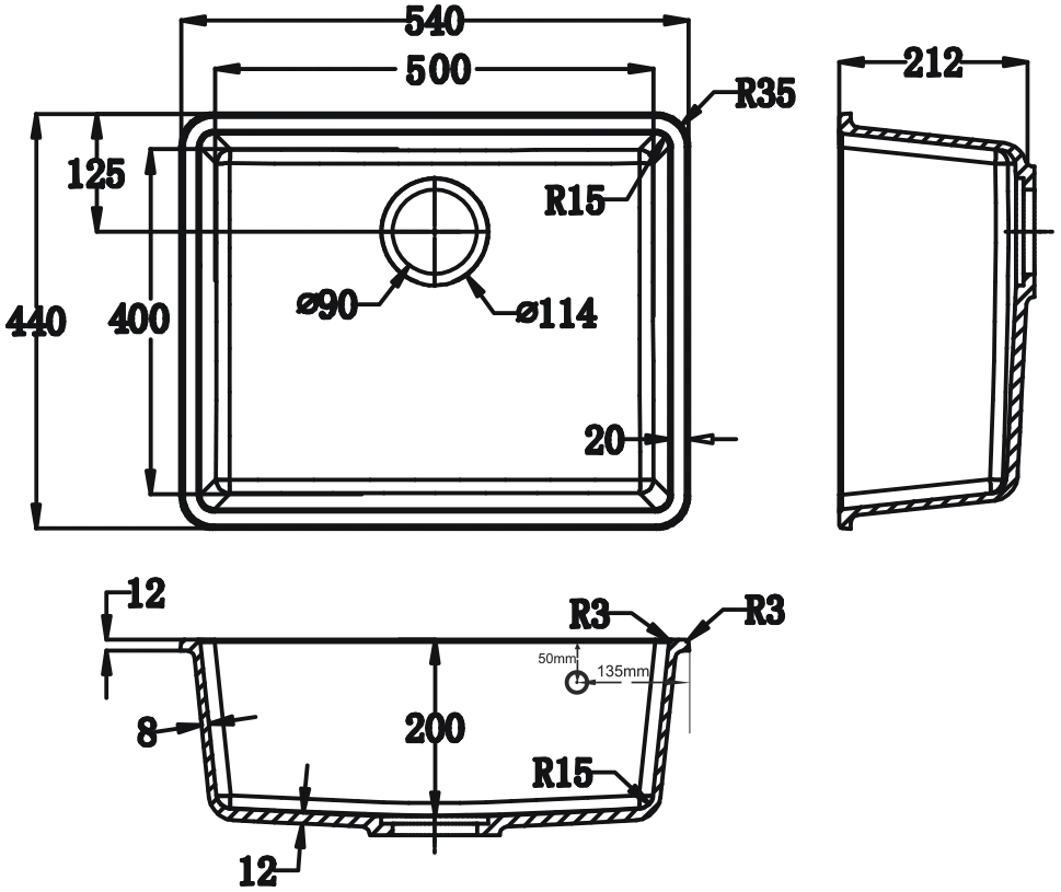 Esquema de encastre del modelo Disfrutar50.40QZ