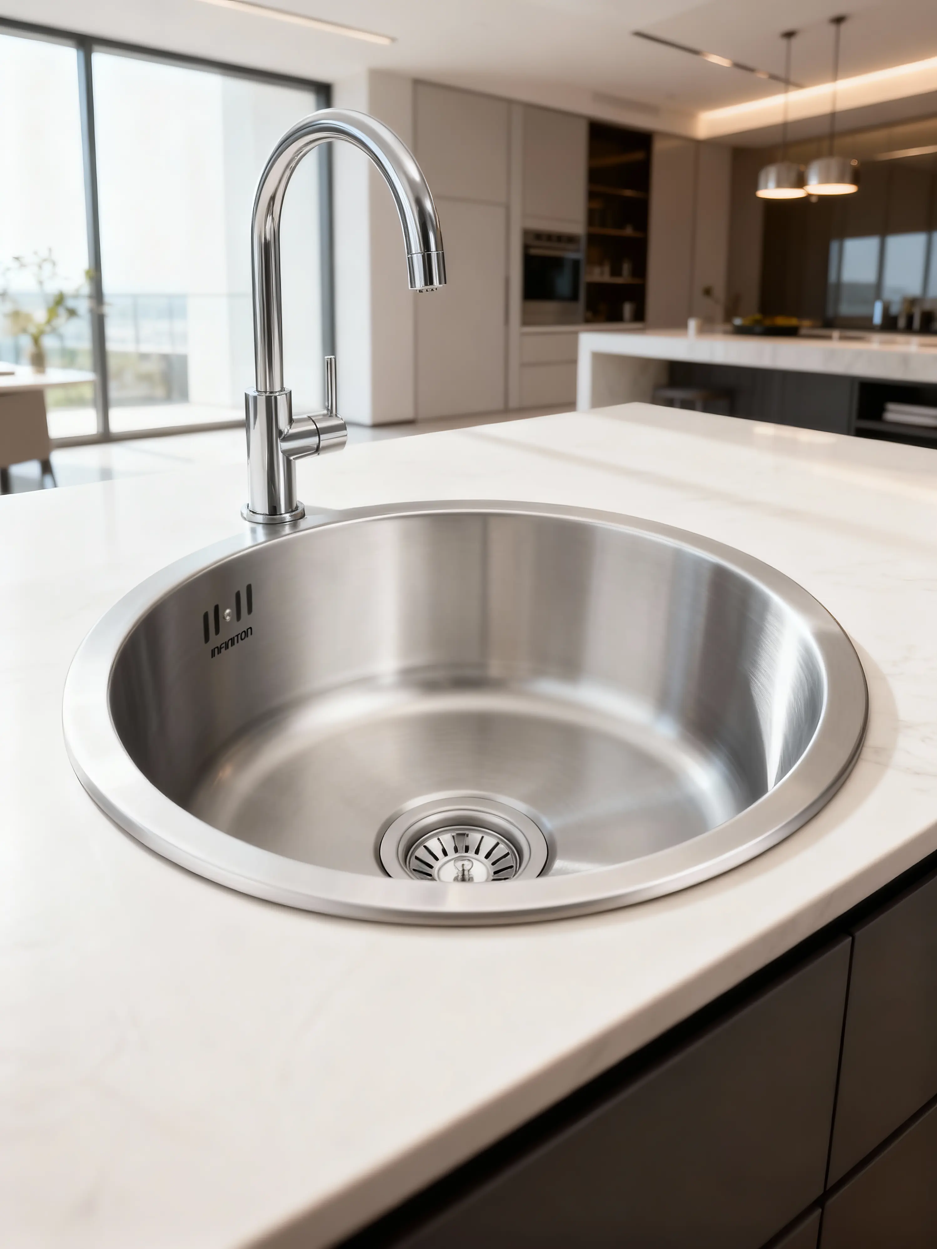 Imagen del fregadero Etxebarri45.18 en una cocina