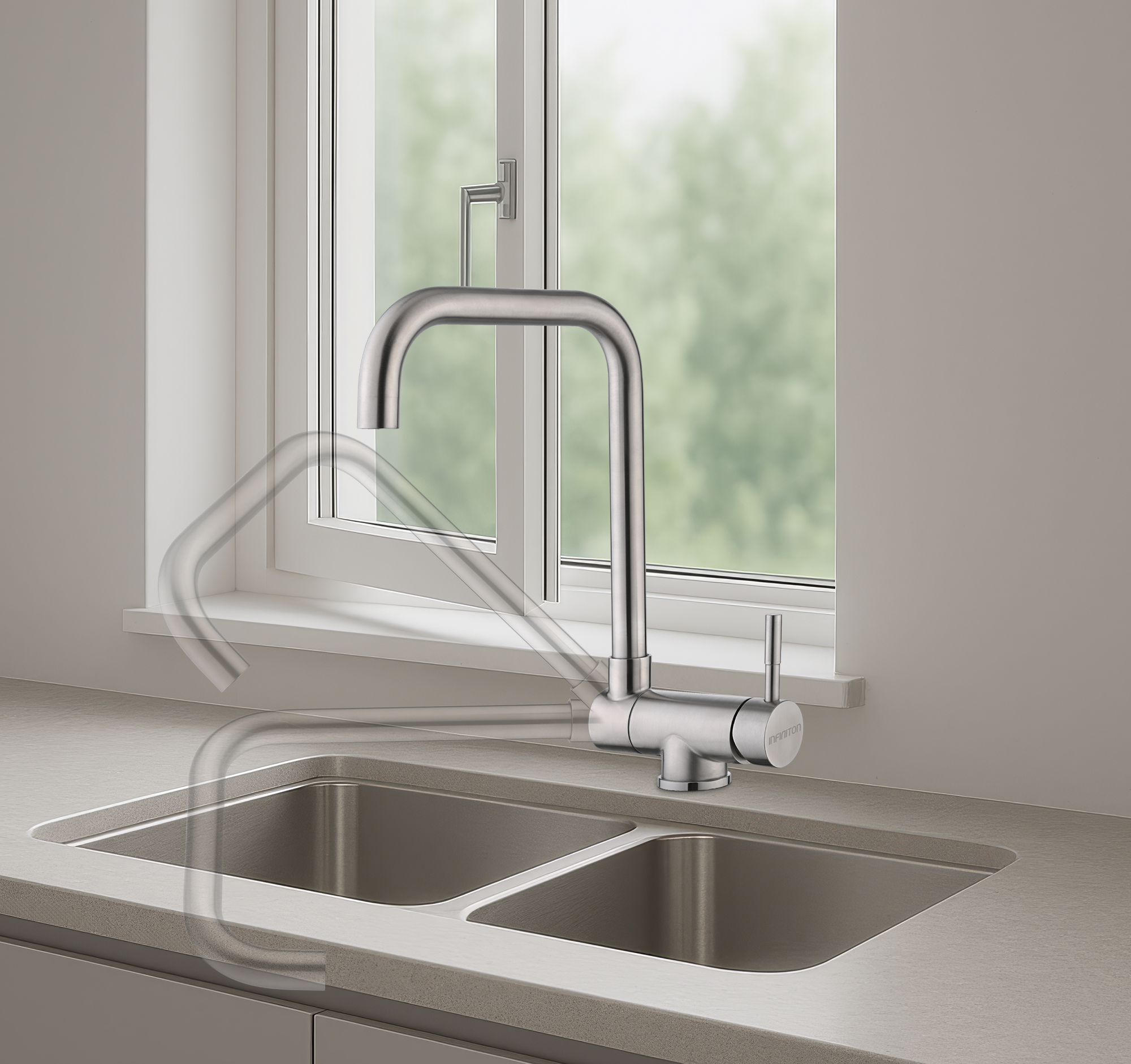 Grifo modelo EnekoASS347 en una cocina beige