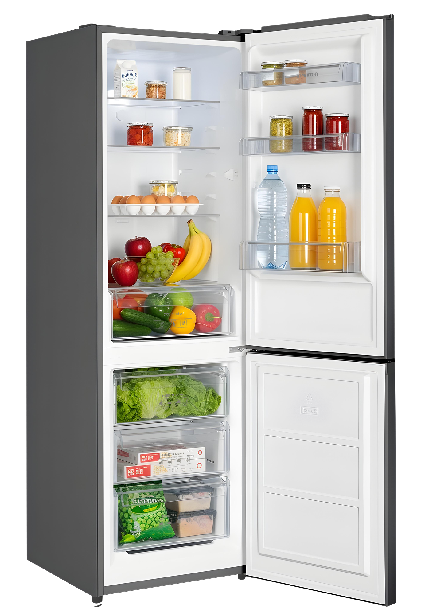 Frigorífico abierto, se ve el interior