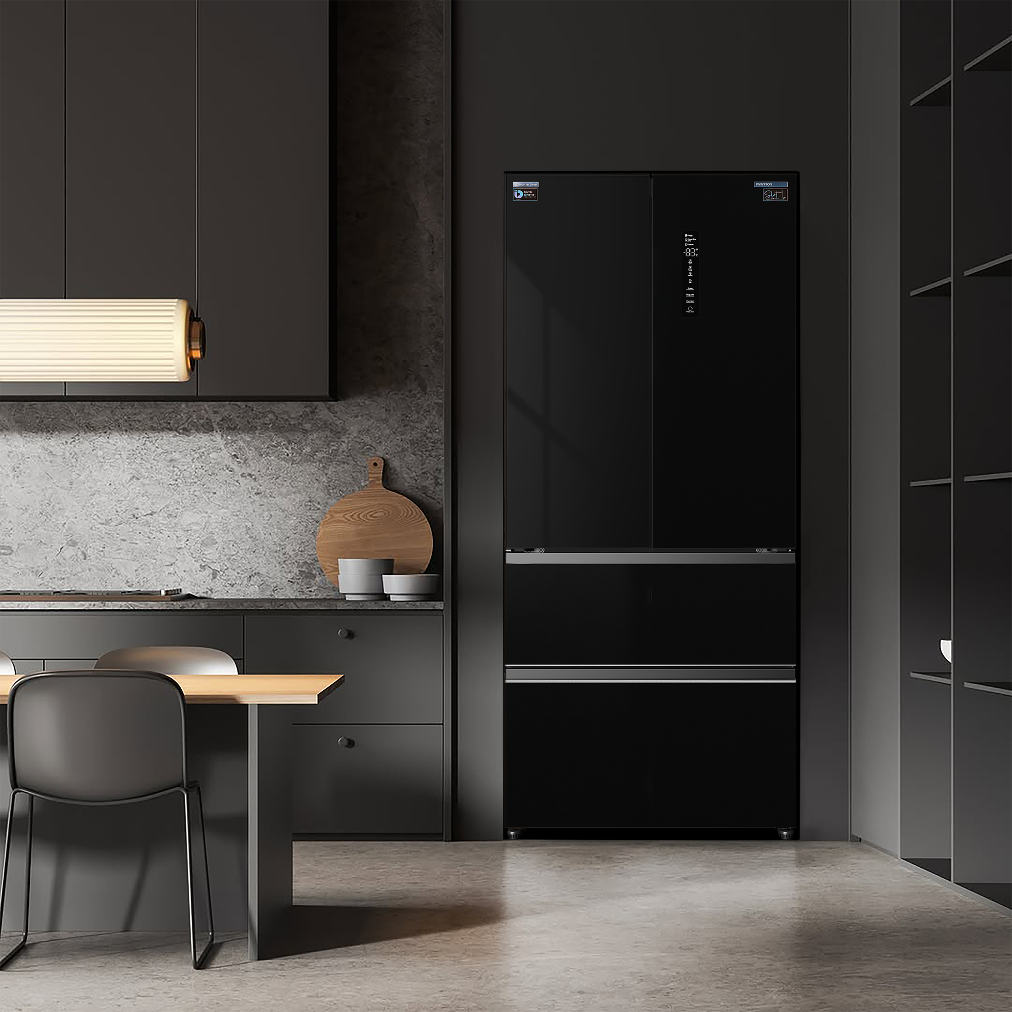 FRD-580Q90NEG semi-integrado en la cocina