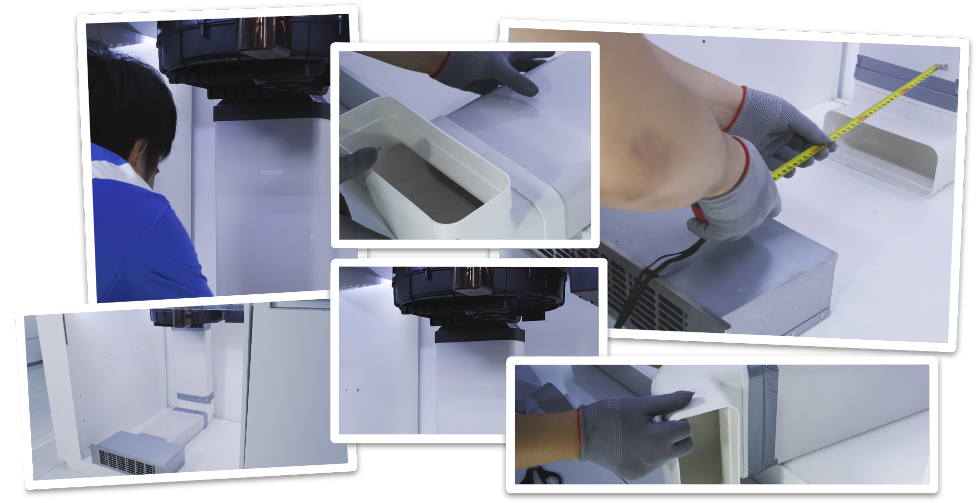 Varias imágenes de la instalación del kit del modelo HH-W83A874