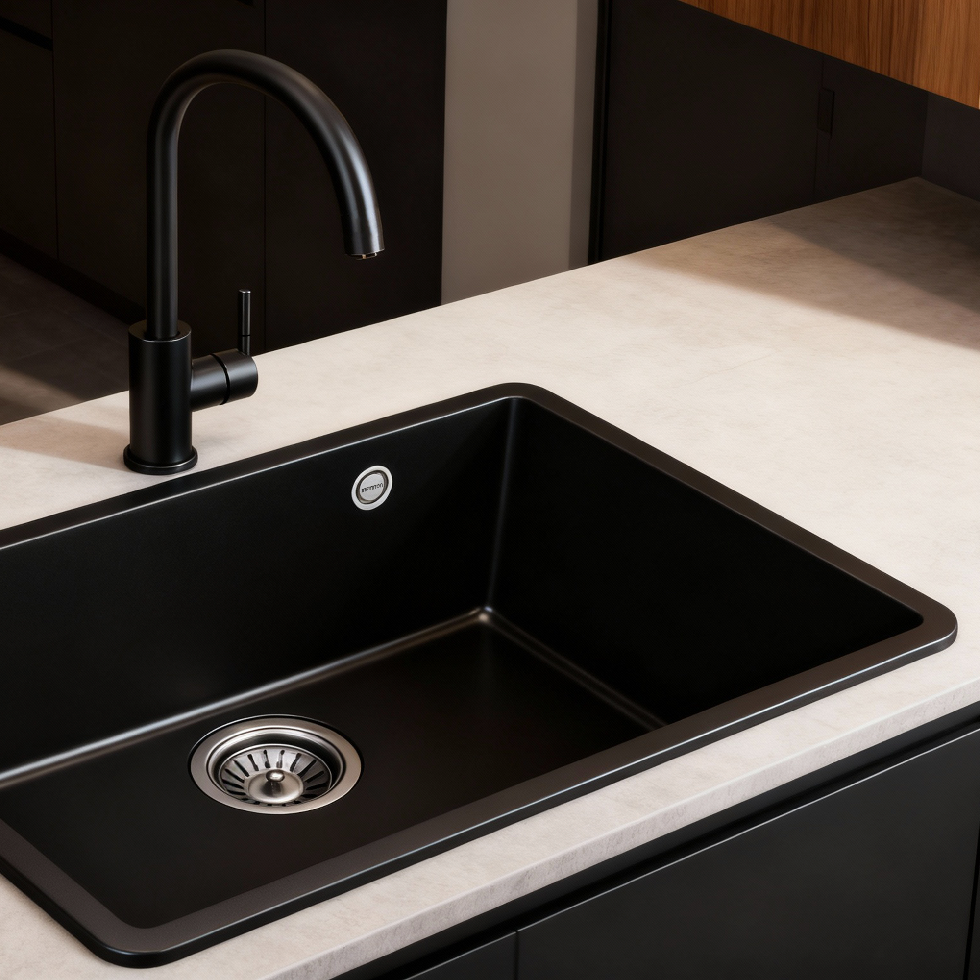 Grifo modelo LeónABK341 en una cocina negra