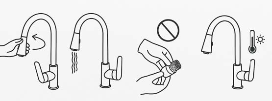 Instrucciones de limpieza del grifo