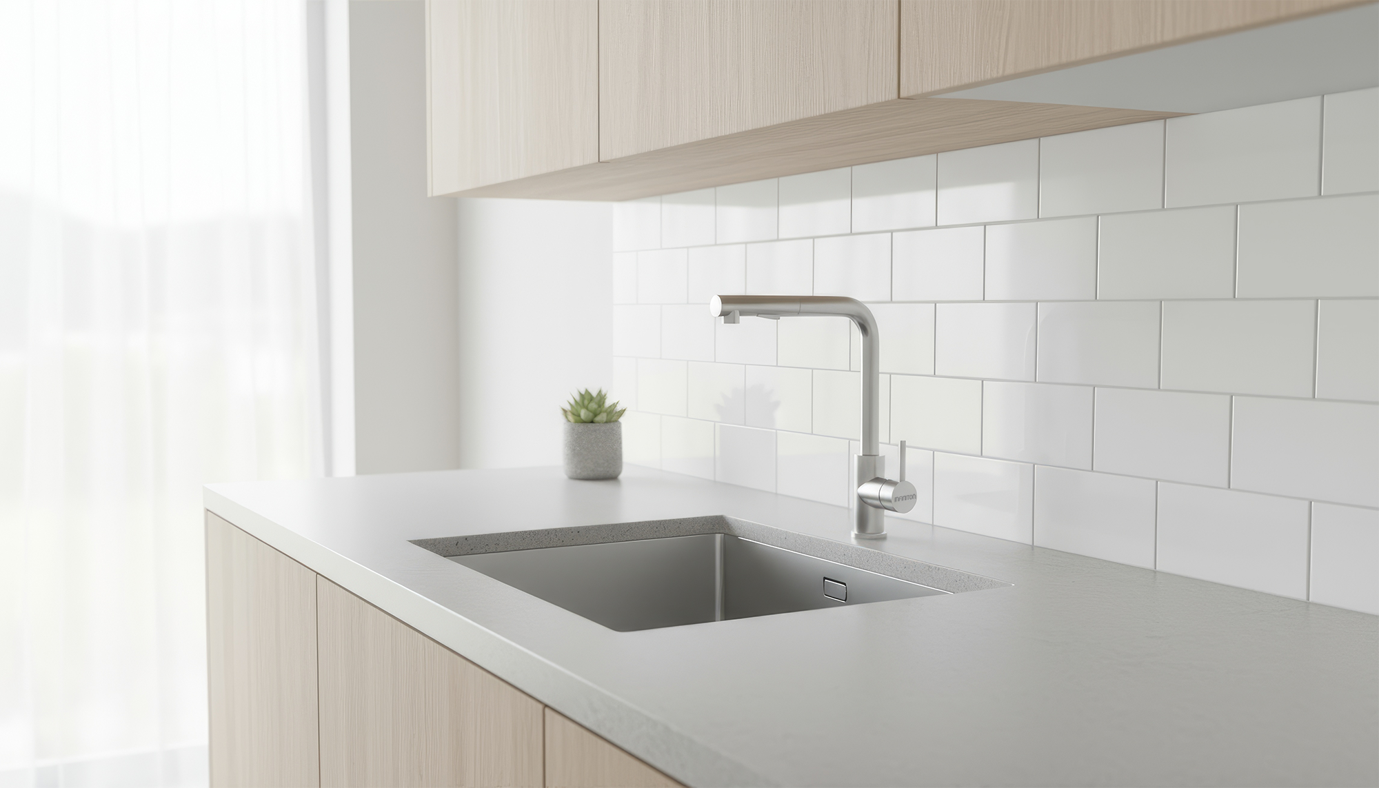 Fregadero modelo Disfrutar50.40 en una cocina negra