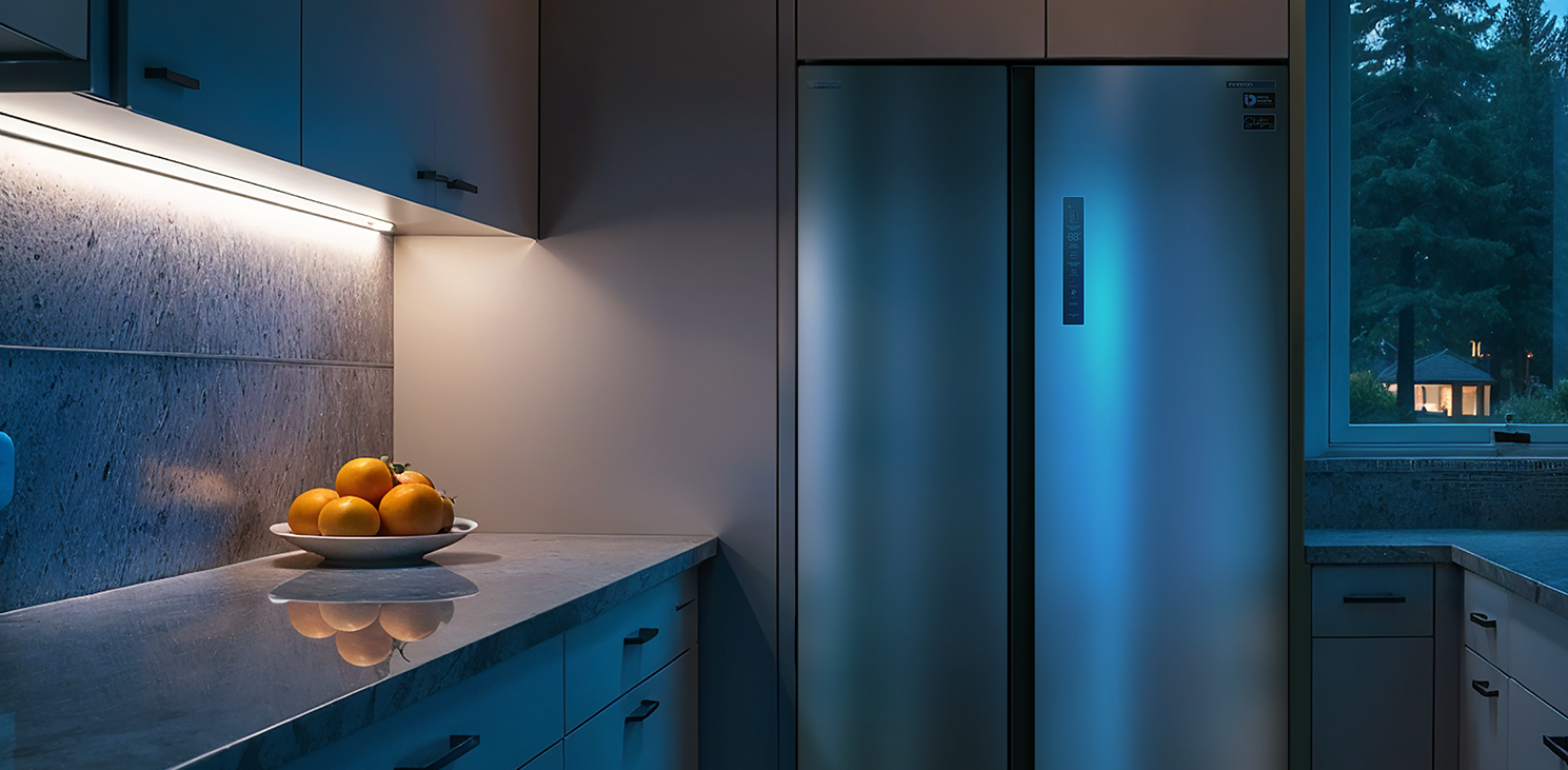 Modelo SBS-535A93XEB semi-integrado en una cocina