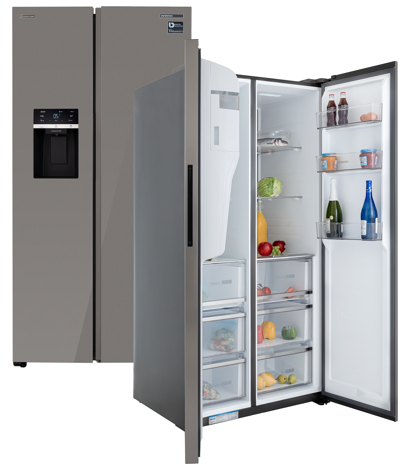 SBS-591A85XEI cerrado y delante el mismo modelo abierto