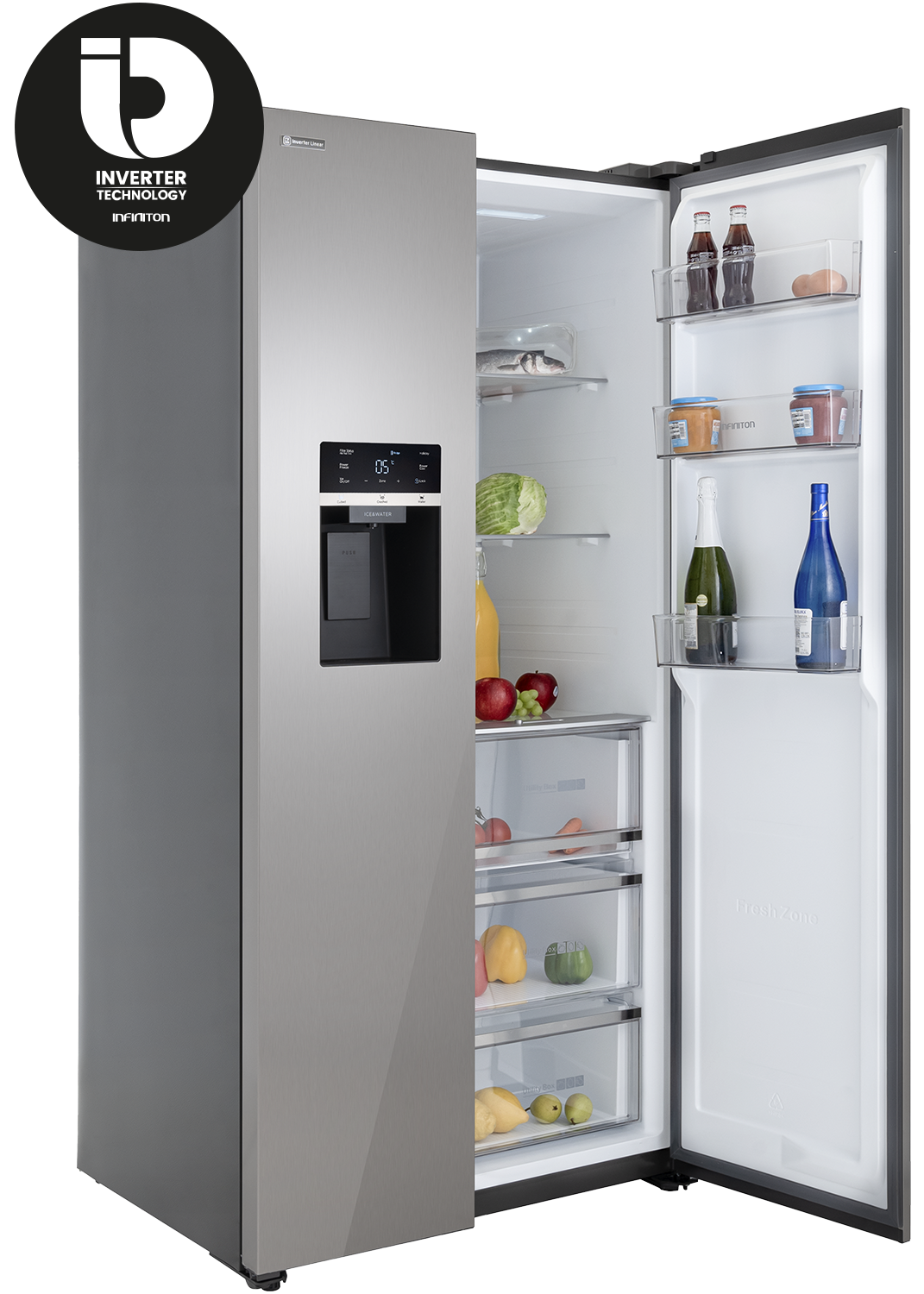 Display y dispensador de agua del modelo SBS-591A85XEI