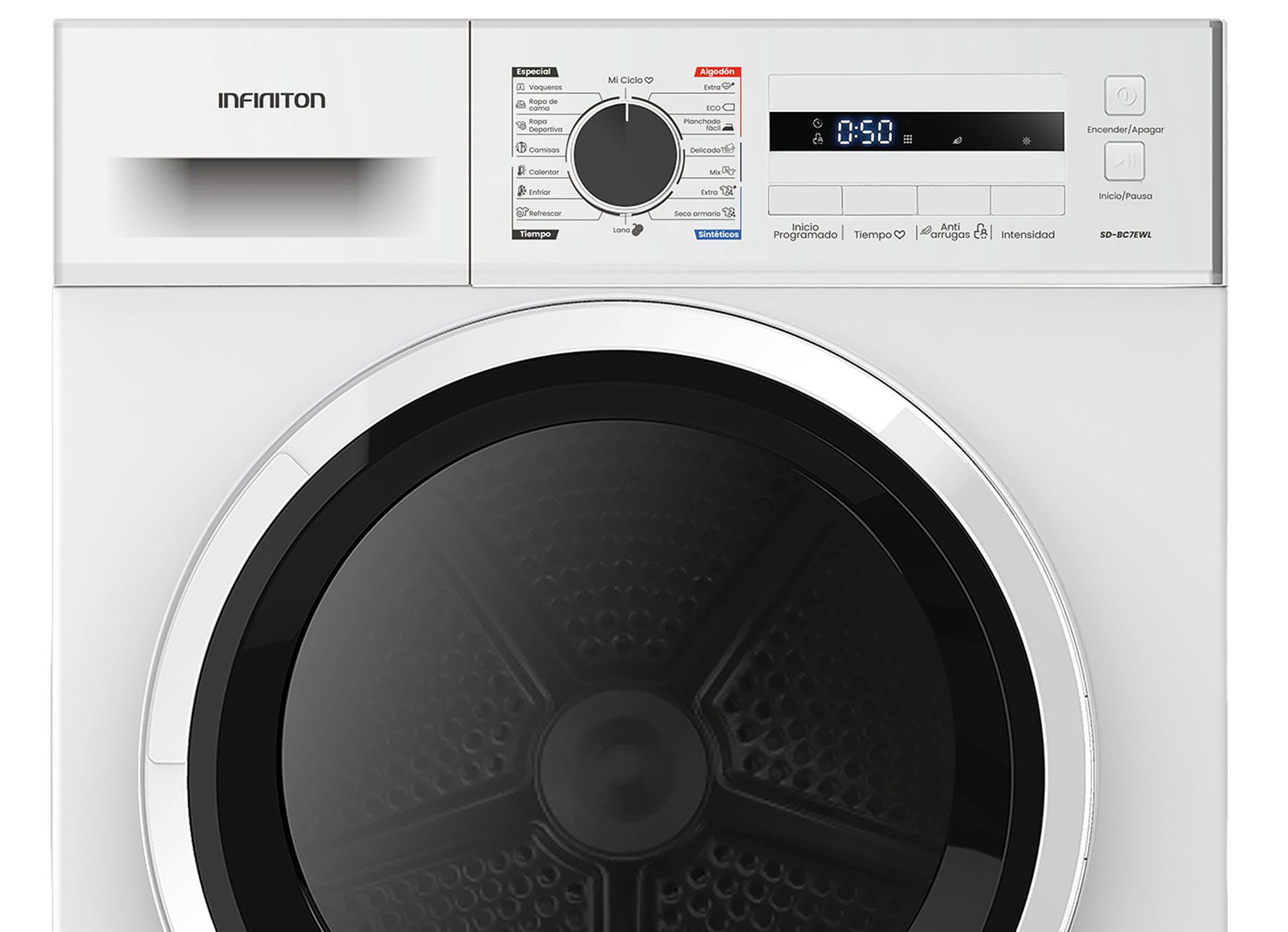 Secadora SD-BC7EWL recortada por la mitad