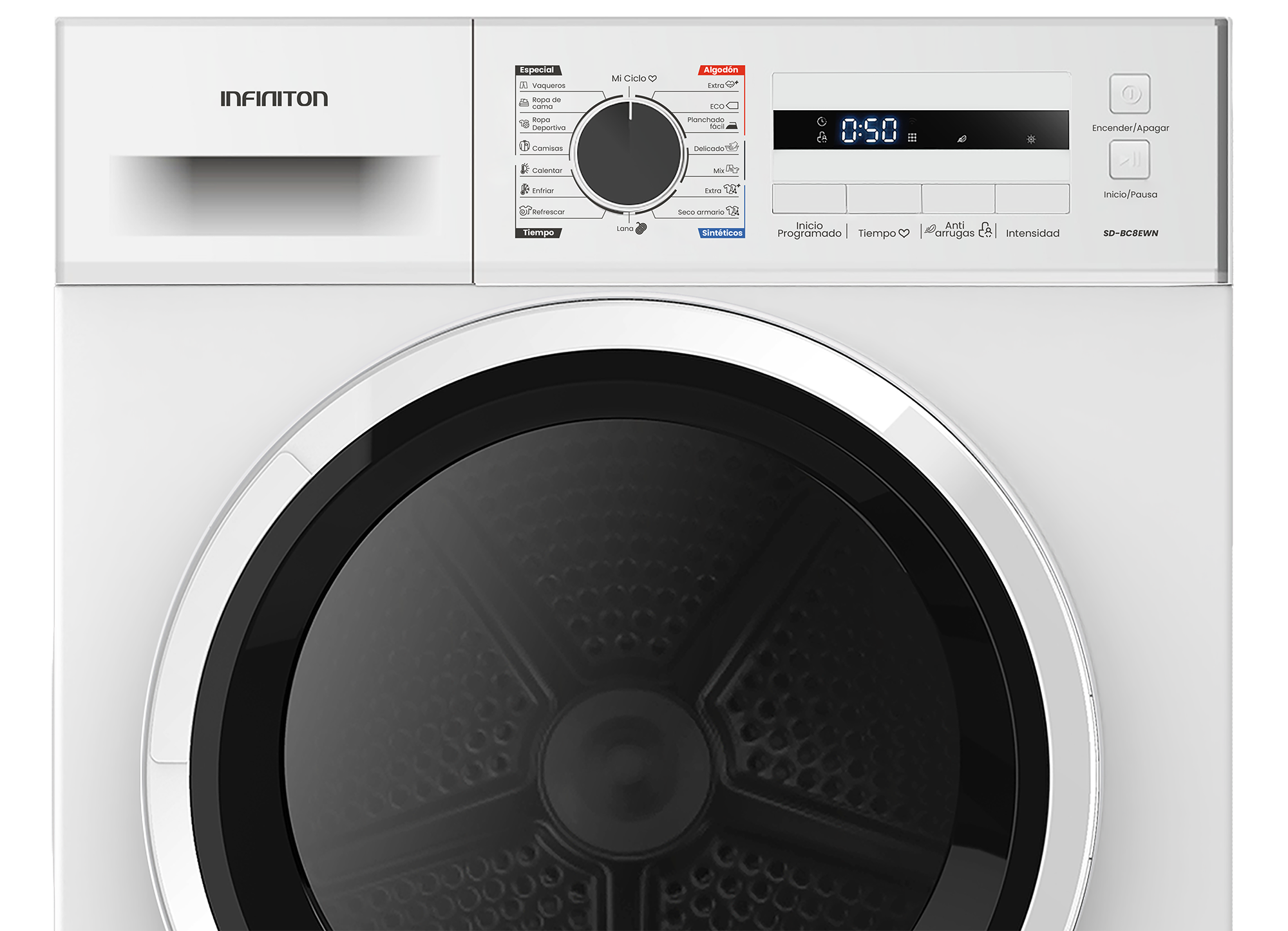 Secadora SD-BC8EWN recortada por la mitad