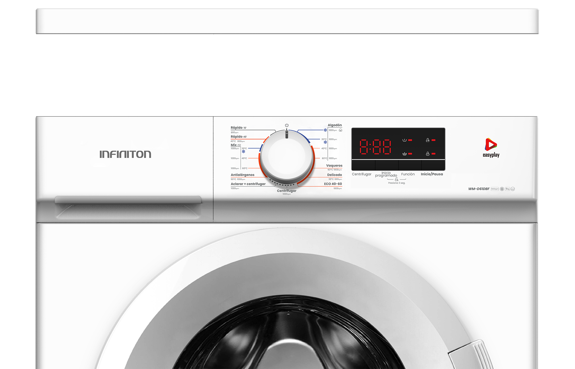 Lavadora con tapa desmontable