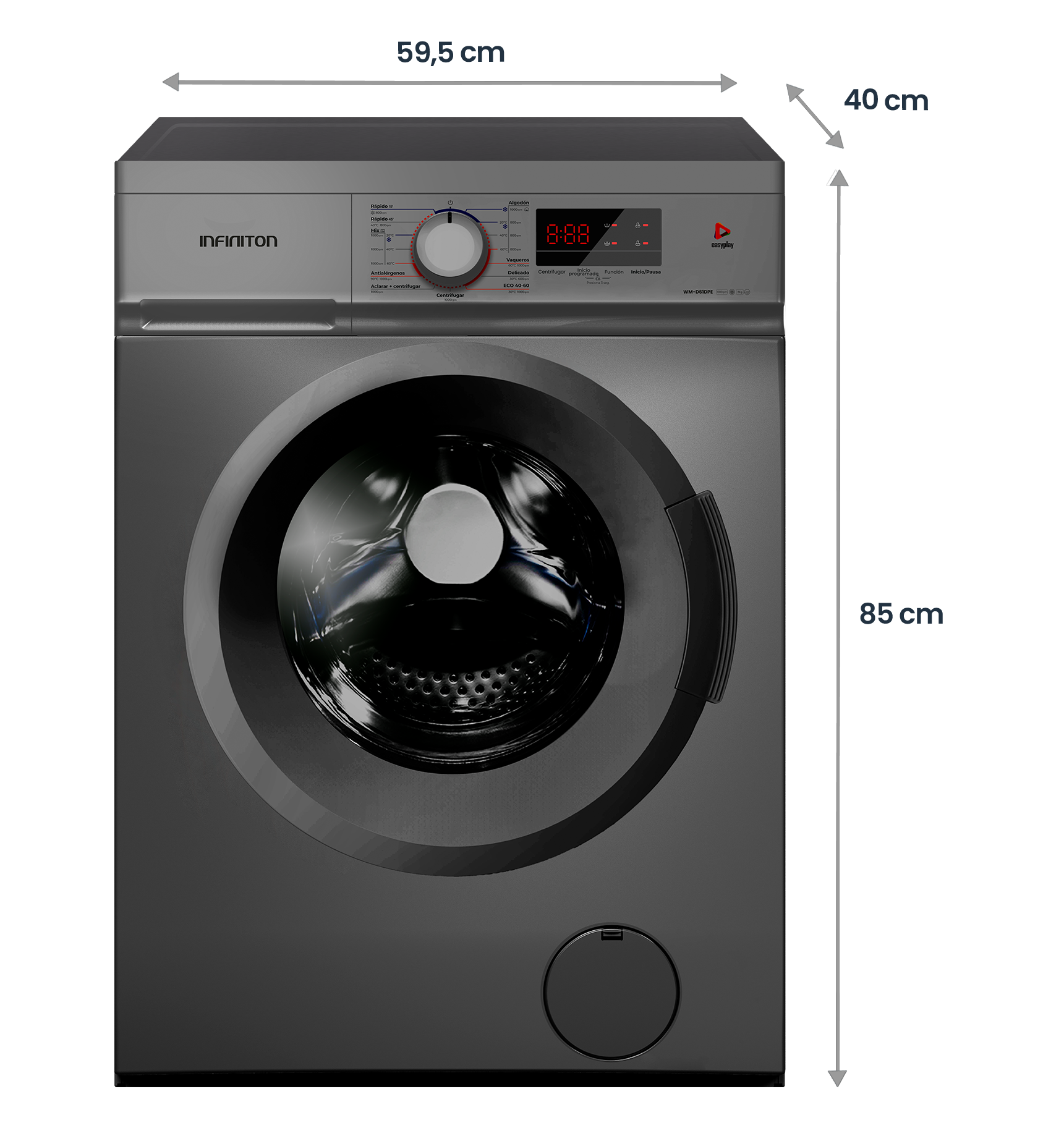 Medidas del modelo WM-D61DPE