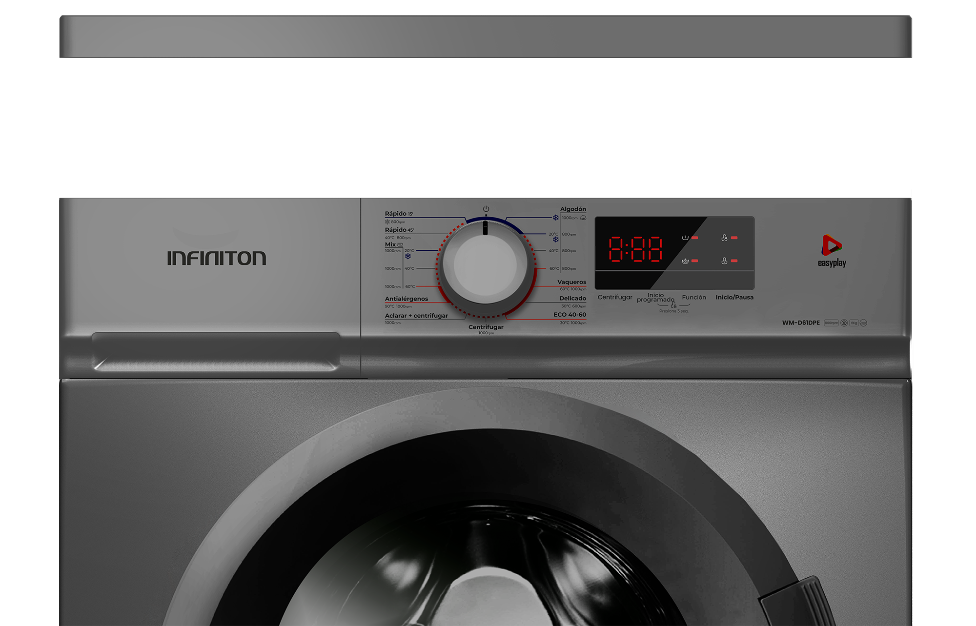 Lavadora con tapa desmontable