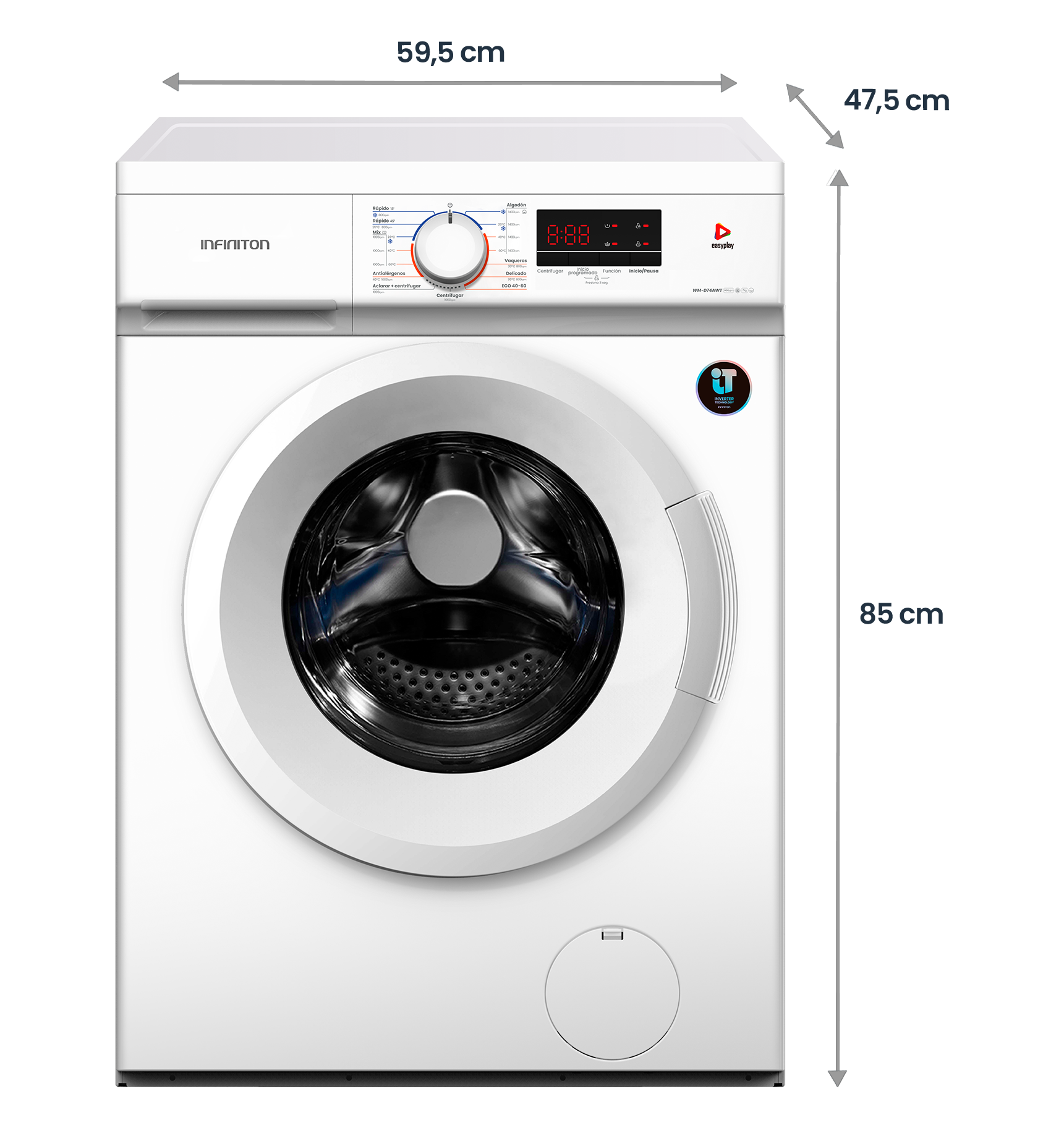 Medidas del modelo WM-D74AWT