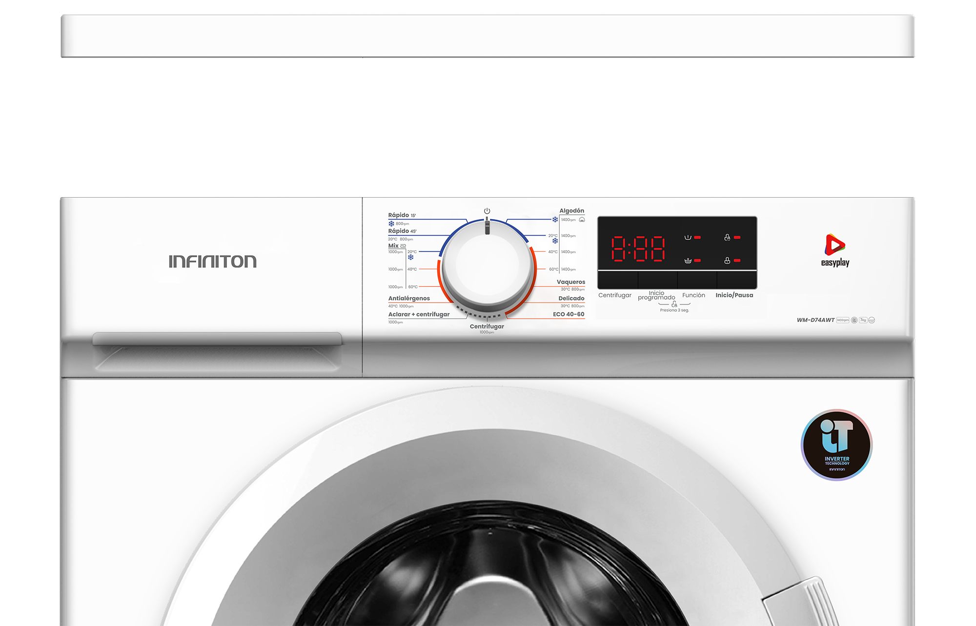 Lavadora con tapa desmontable
