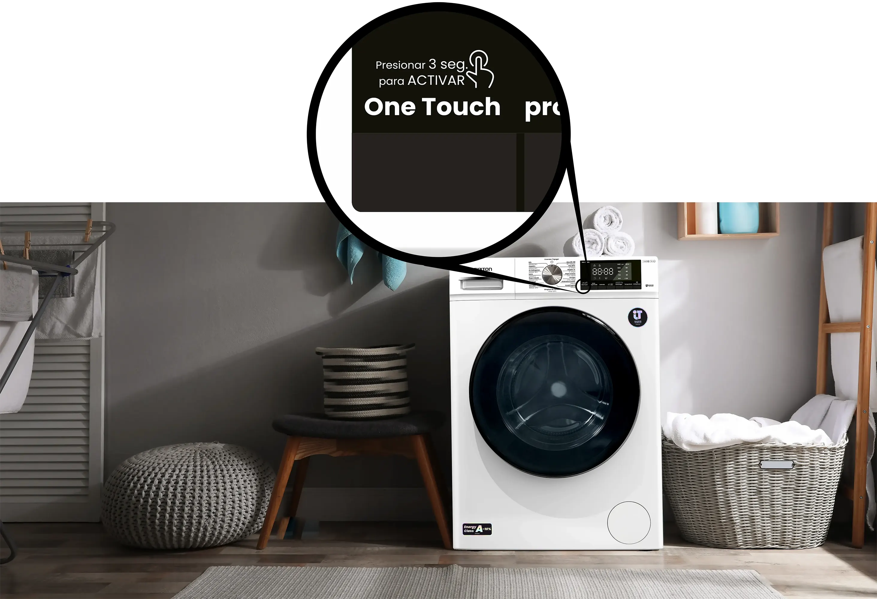 Lavadora con función One Touch