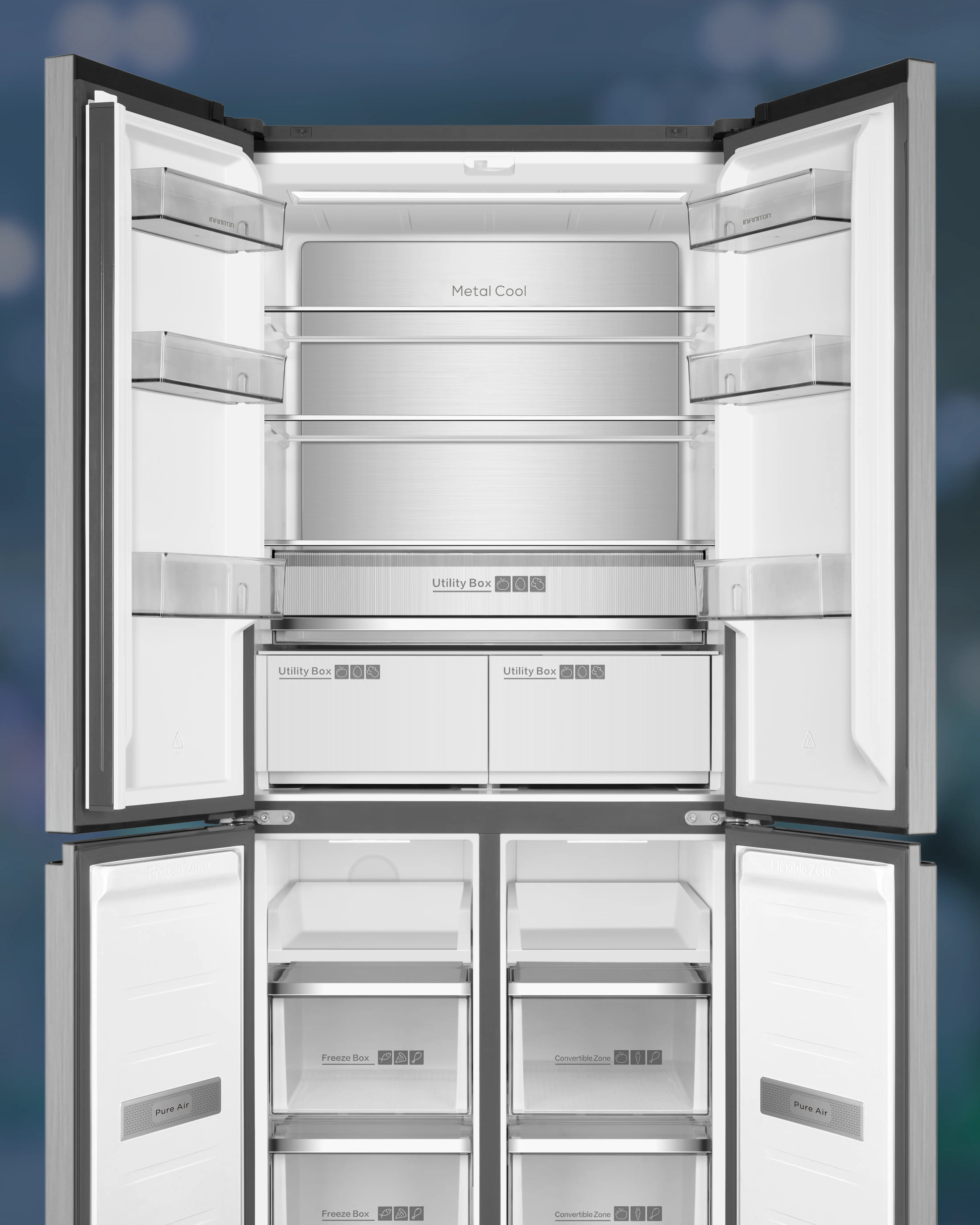 Escena de un frigorífico Slot In abierto